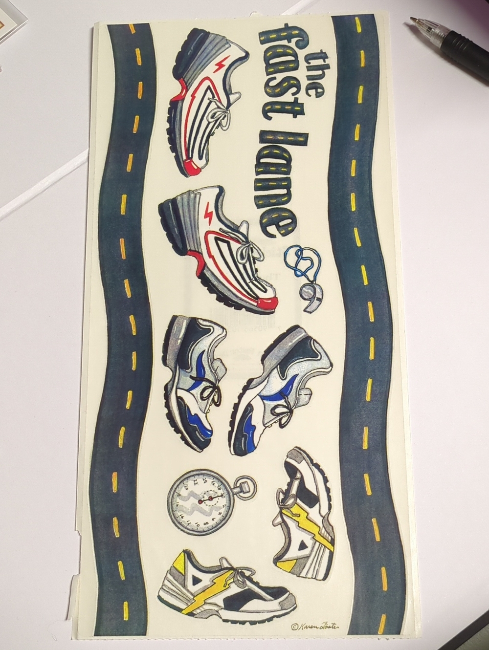 ☀️ VTG Karen Foster Design "The Fast Lane" #10310 Sticker Parade